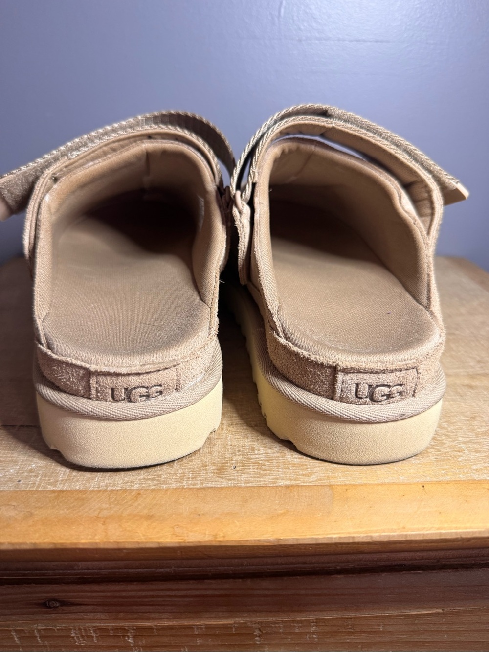 UGG Tan Suede Slip-On Mule with Adjustable Strap - Picture 2 of 6